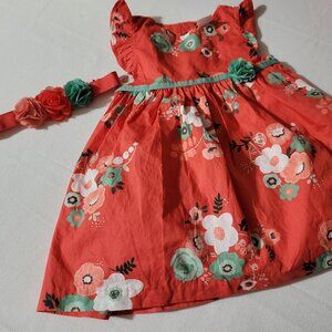 Gymboree Forest Sprouts NWT 12-18 month dress & diaper cover, Used Headband set